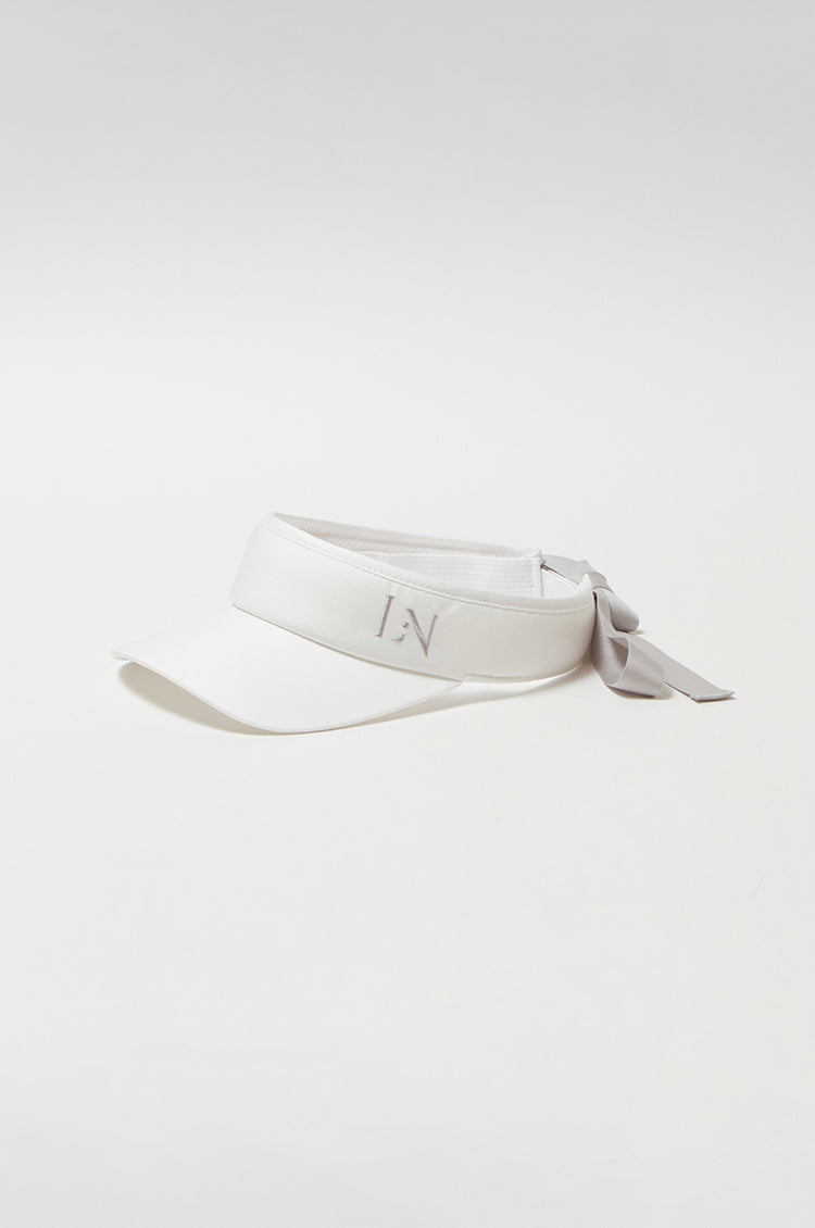 Logo ribbon sunvisor White×Grayge