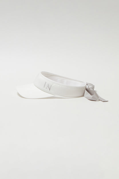 Logo ribbon sunvisor White×Grayge