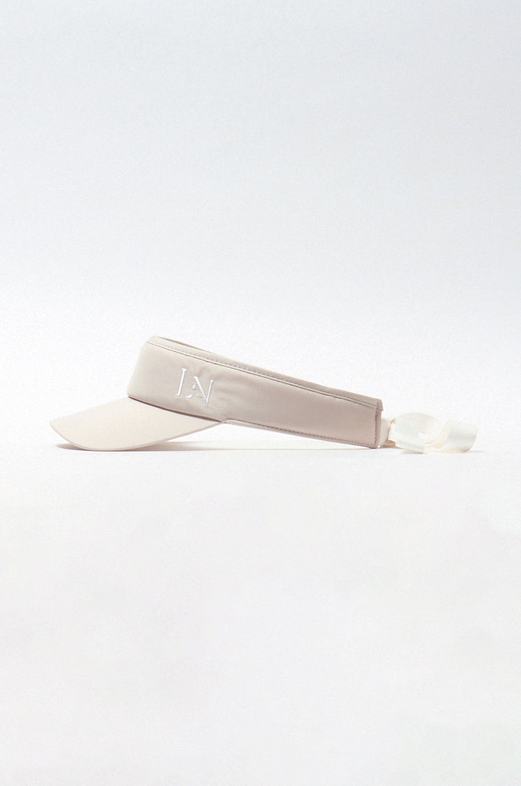 Logo ribbon sunvisor  Beige × Ivory