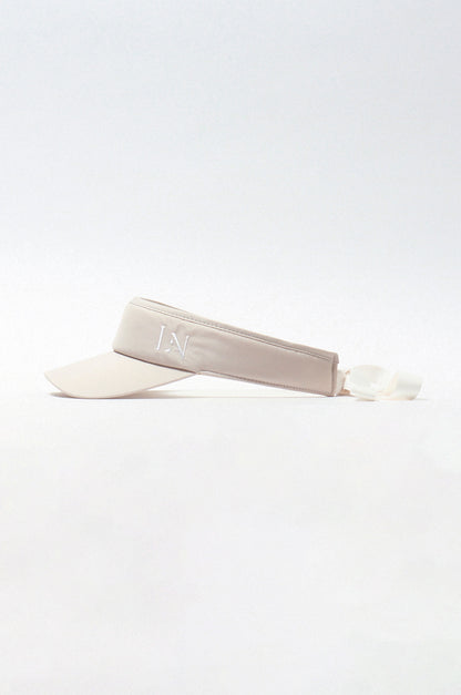 Logo ribbon sunvisor  Beige × Ivory