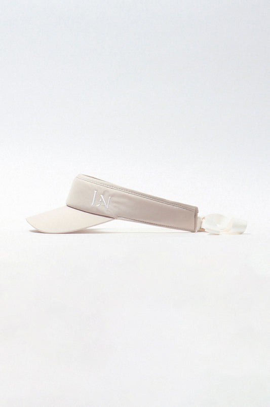 Logo ribbon sunvisor  Beige × Ivory
