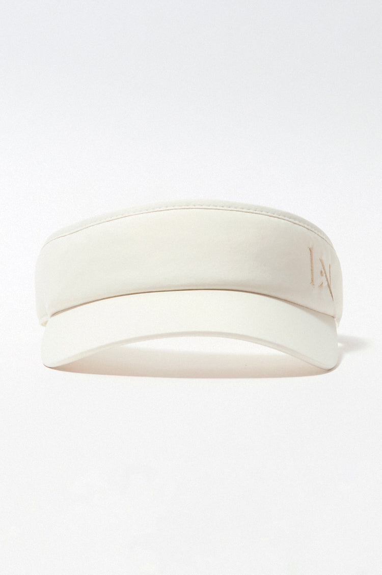 Logo ribbon sunvisor  Ivory × Beige