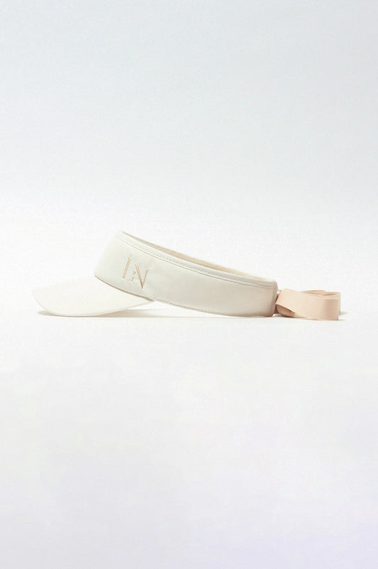 Logo ribbon sunvisor  Ivory × Beige