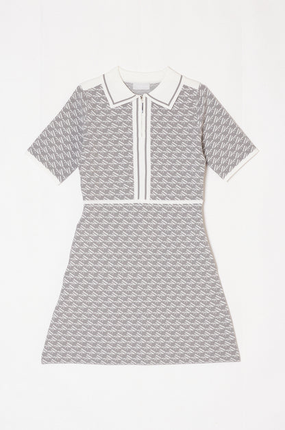 【予約販売】Logo zip one-piece gray