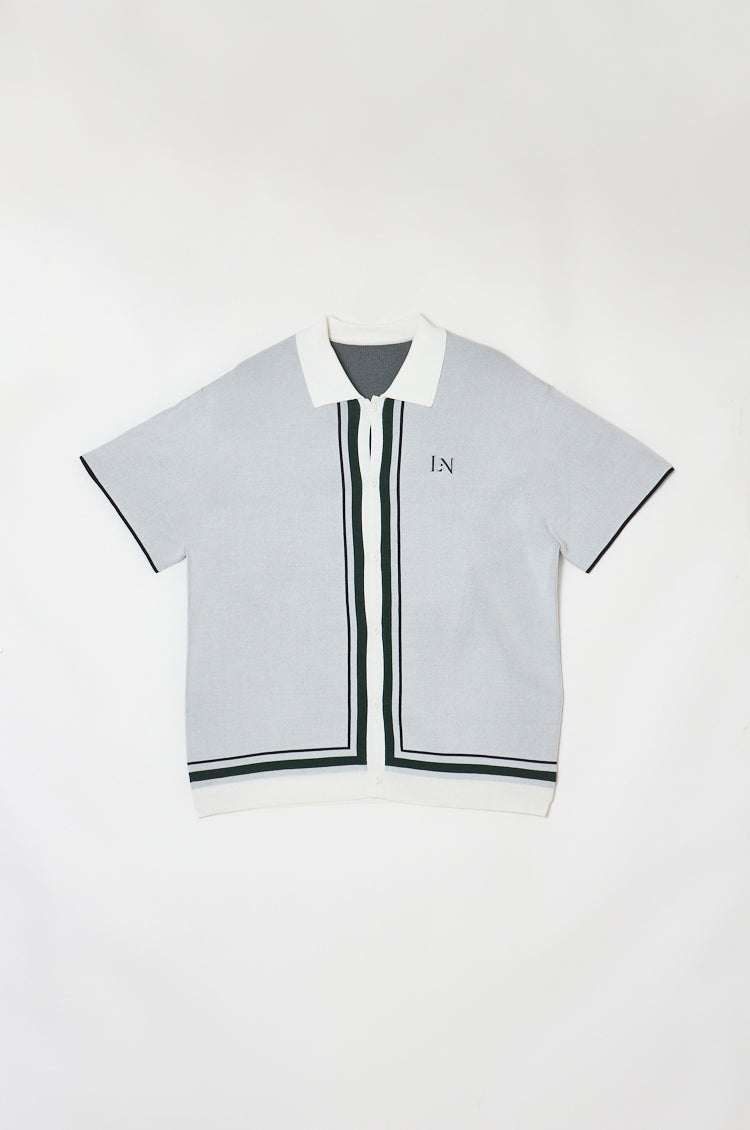 Line Knit Shirt White