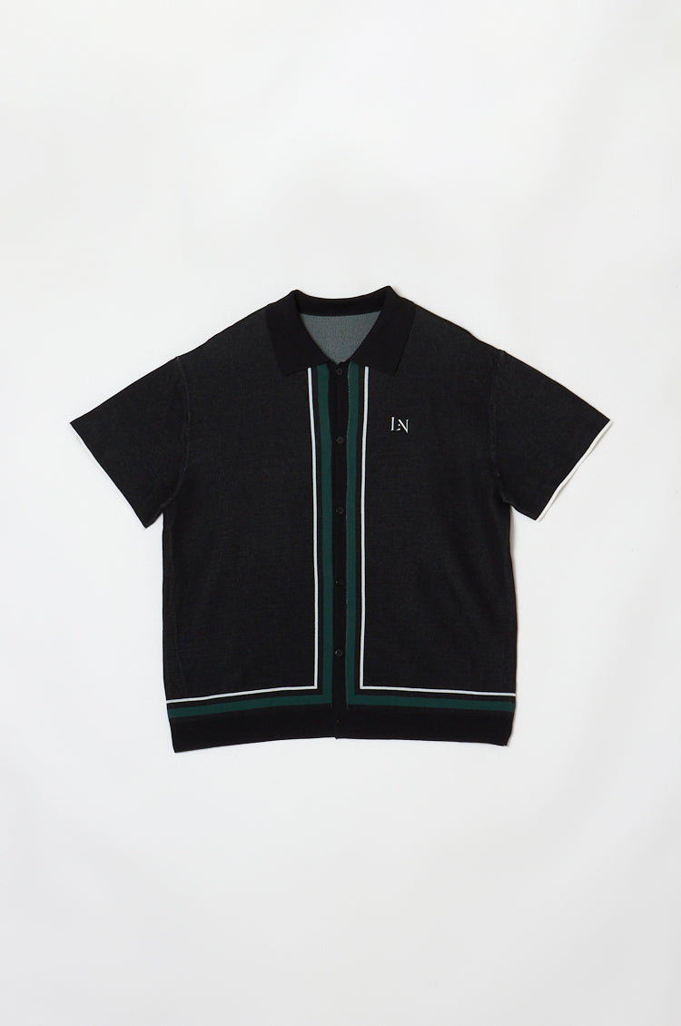 Line Knit Shirt Black