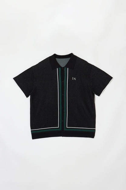 Line Knit Shirt Black