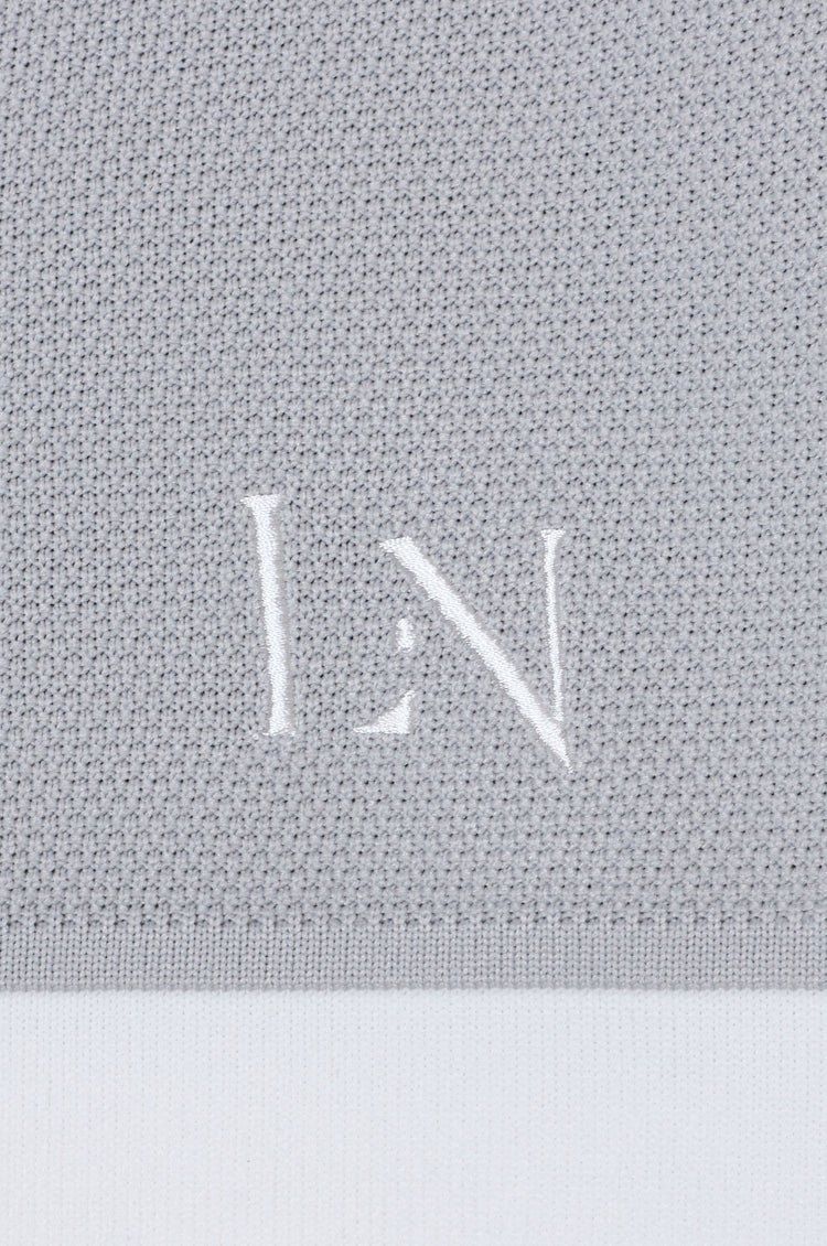 Stand Collar Knit Polo Gray
