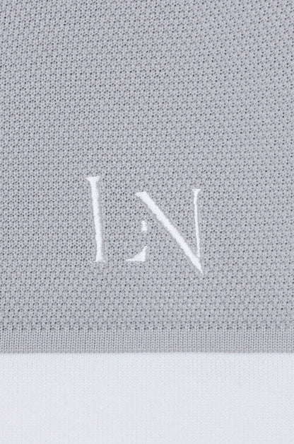 Stand Collar Knit Polo Gray