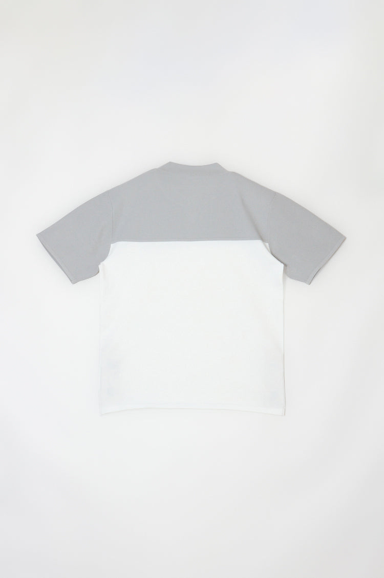 Stand Collar Knit Polo Gray