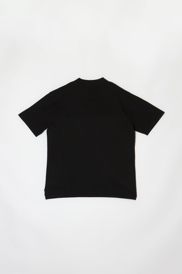 Stand Collar Knit Polo Black