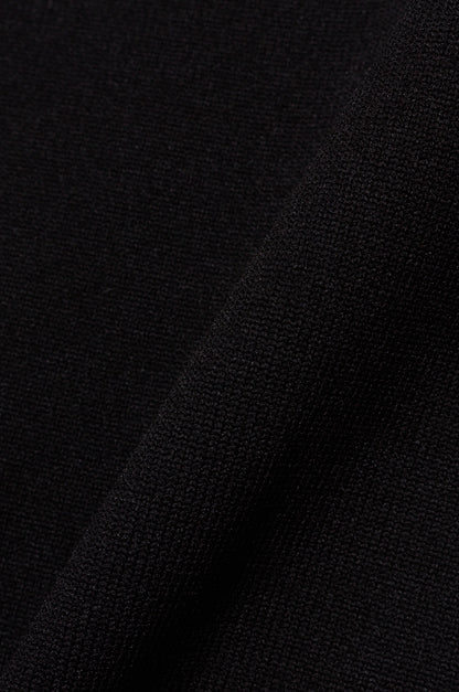 Stand Collar Knit Polo Black