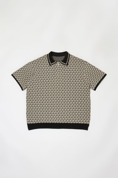Logo Zip Top Beige
