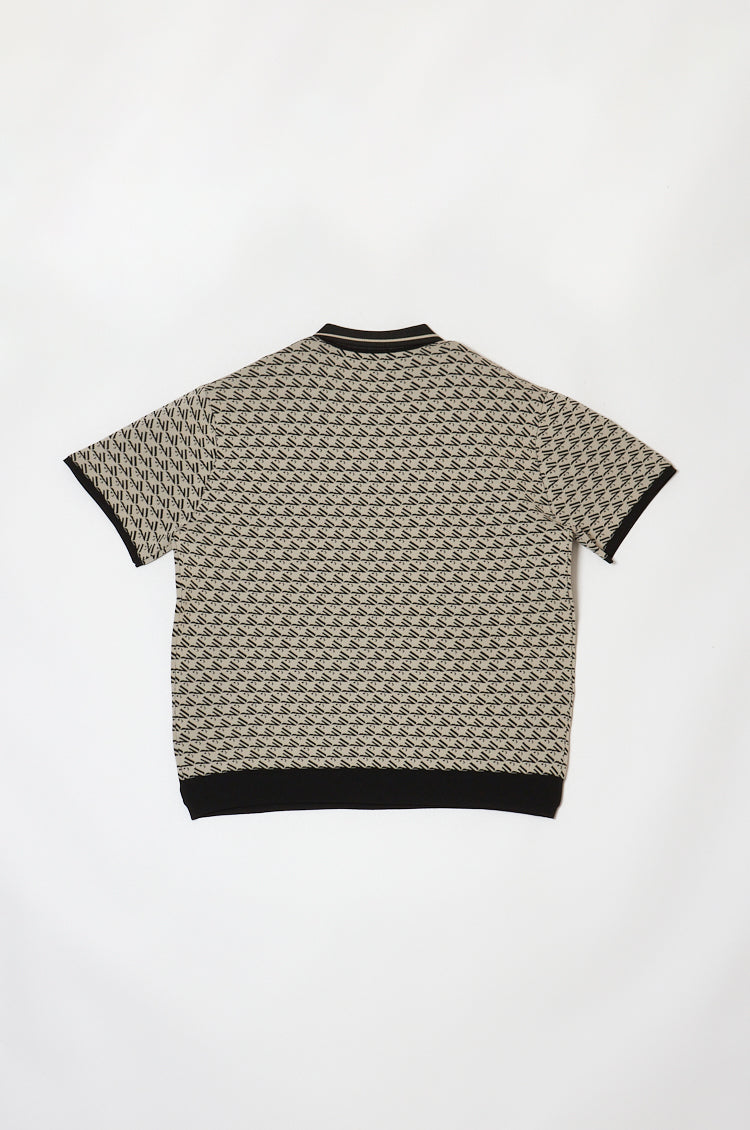 Logo Zip Top Beige