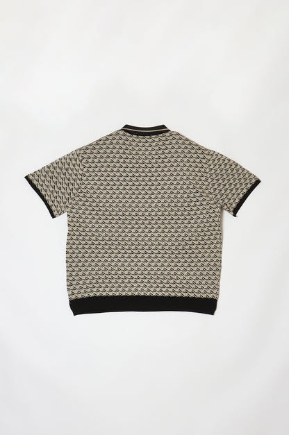 Logo Zip Top Beige