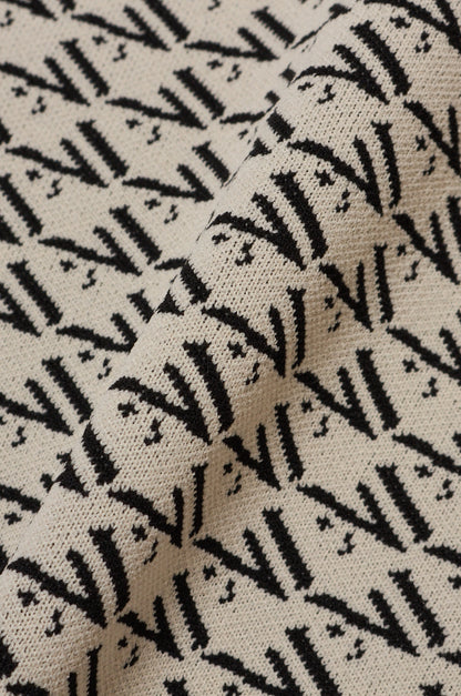 Logo Zip Top Beige