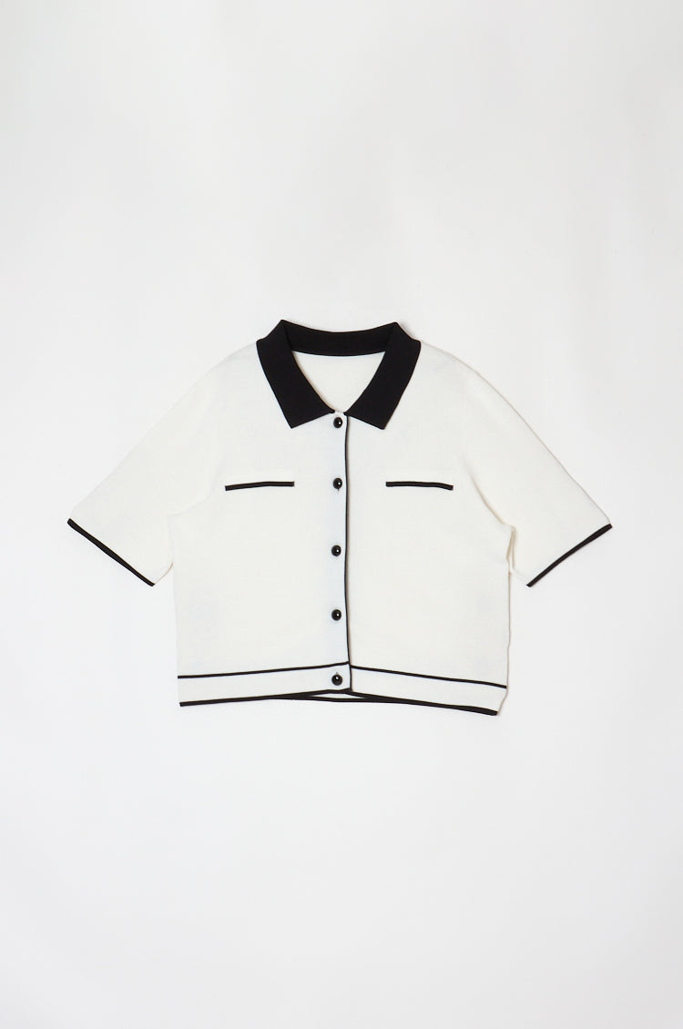 Classic Line Knit Cardigan White