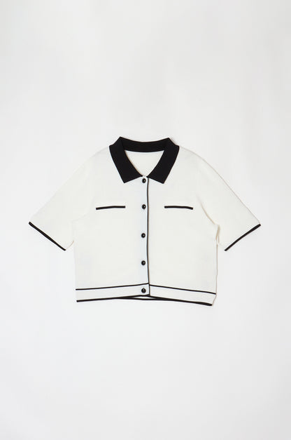 Classic Line Knit Cardigan White