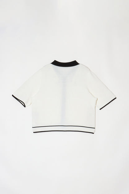 Classic Line Knit Cardigan White