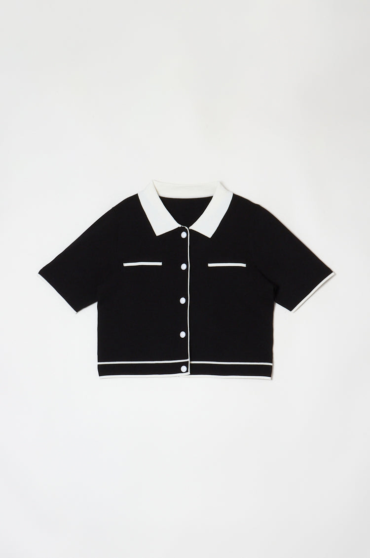 Classic Line Knit Cardigan Black