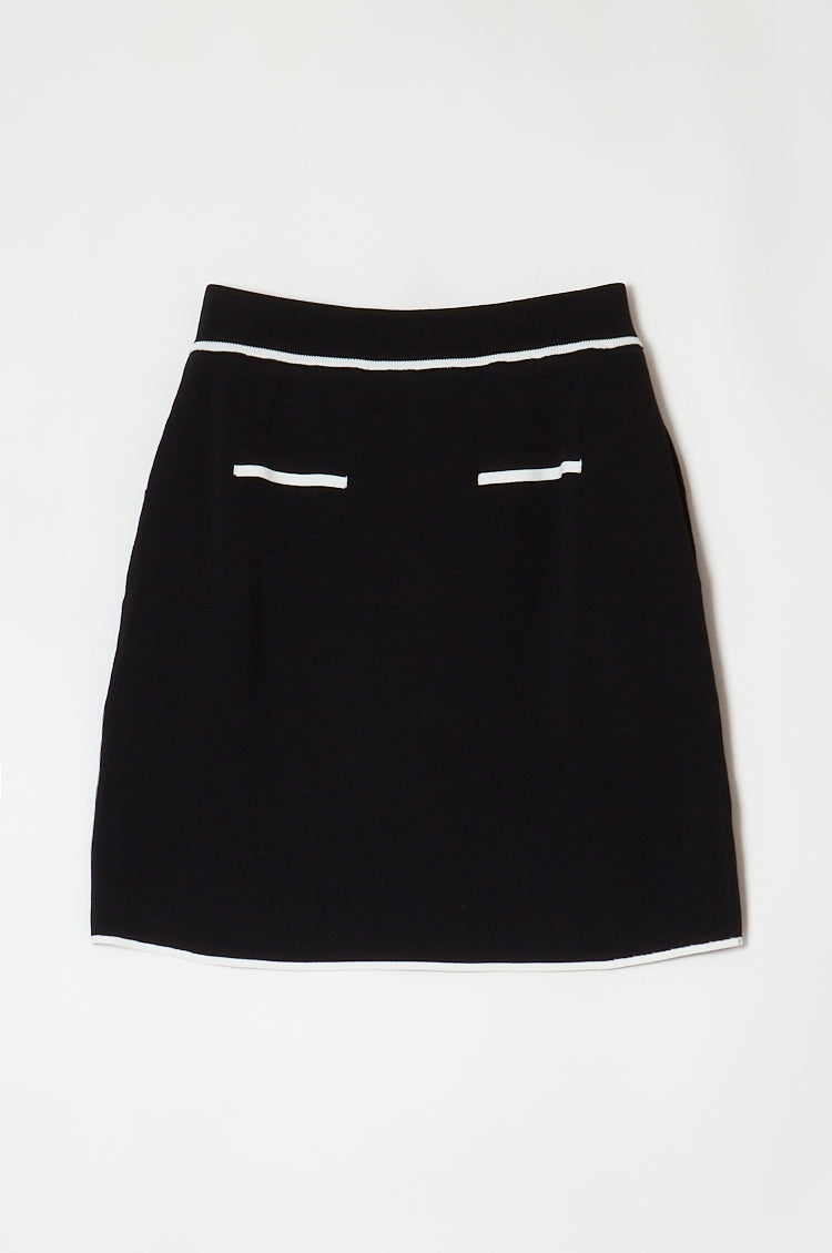 Classic Line Knit Skirt Black
