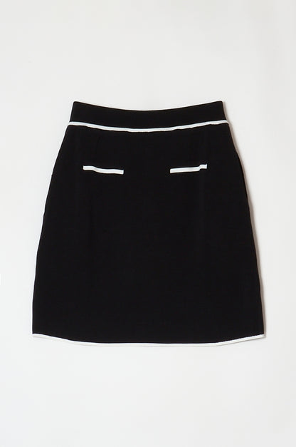 Classic Line Knit Skirt Black