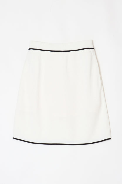 Classic Line Knit Skirt White