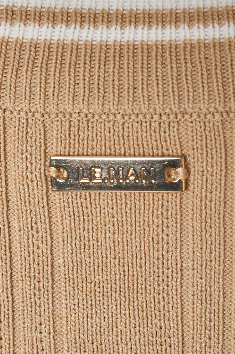 Urban Line Rib-knit Cardigan Beige