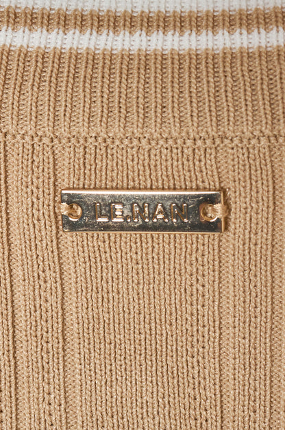 Urban Line Rib-knit Cardigan Beige