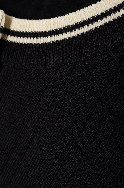 Urban Line Rib-knit Cardigan Black