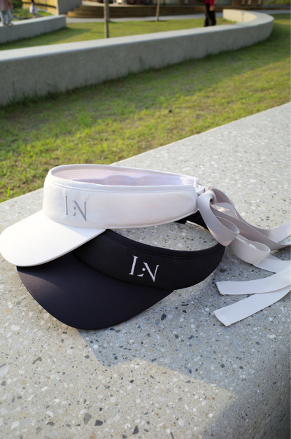 Logo ribbon sunvisor White×Grayge