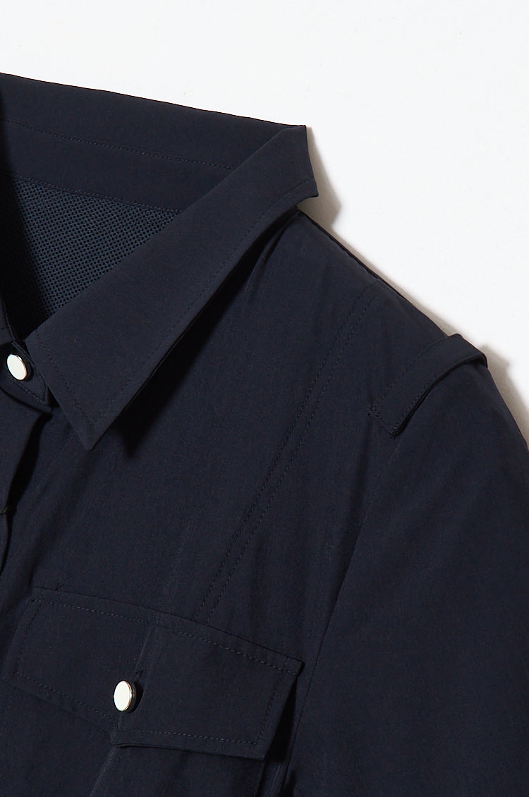 Belted Trench Shirt Golf Dress Navy