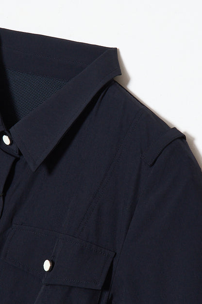 Belted Trench Shirt Golf Dress Navy