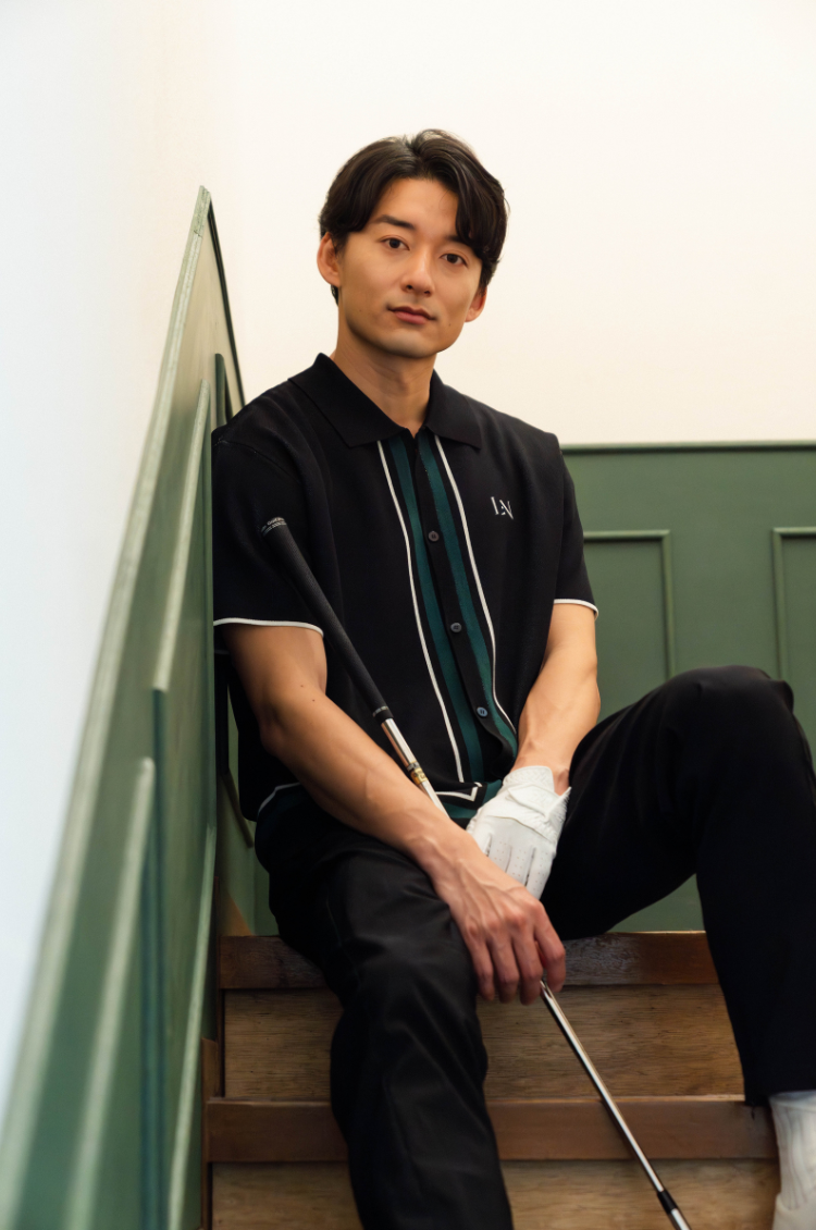 Line Knit Shirt Black
