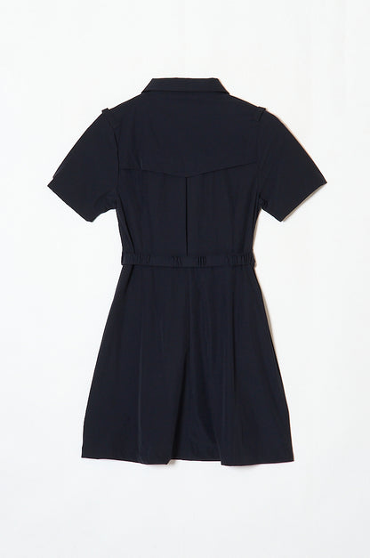 Belted Trench Shirt Golf Dress Navy