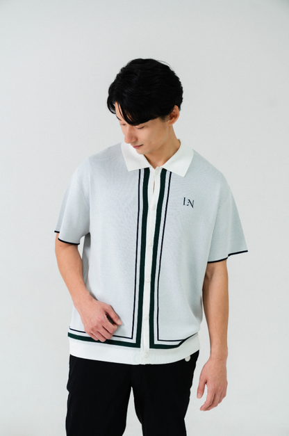 Line Knit Shirt White