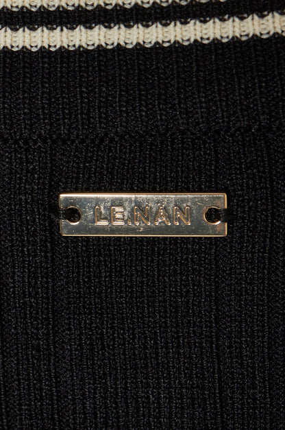 Urban Line Rib-knit Cardigan Black