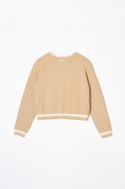 Urban Line Rib-knit Cardigan Beige