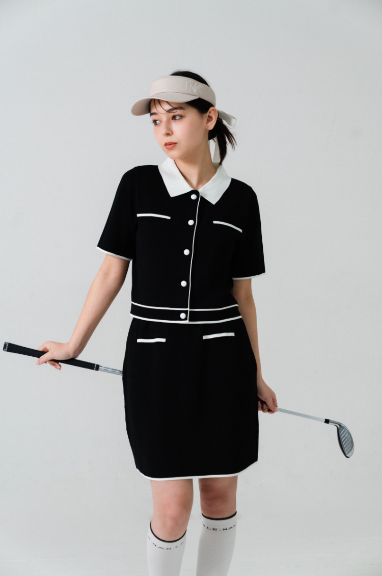 Classic Line Knit Skirt Black