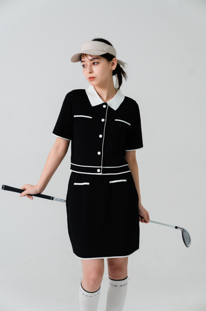 Classic Line Knit Skirt Black