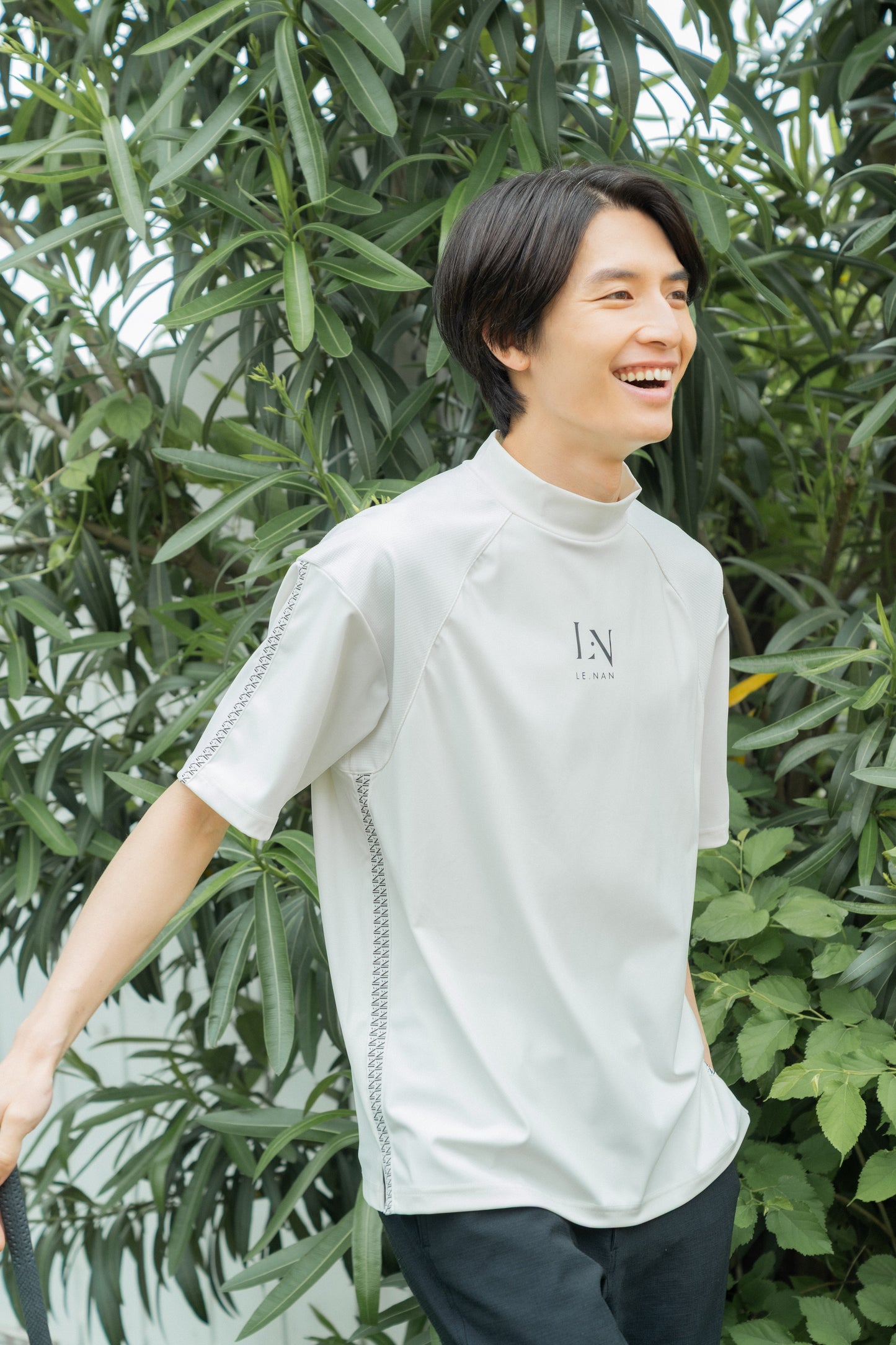 Logo Tape Mock-neck Side line / 2Color