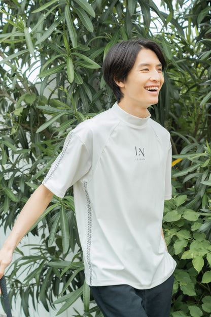 Logo Tape Mock-neck Side line / 2Color