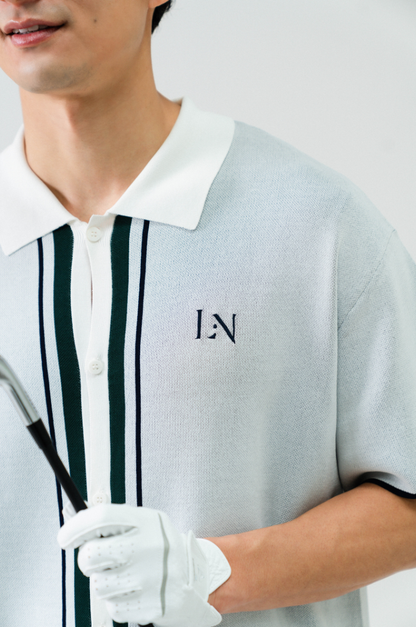Line Knit Shirt White