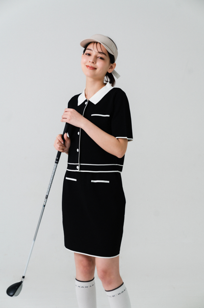 Classic Line Knit Skirt Black