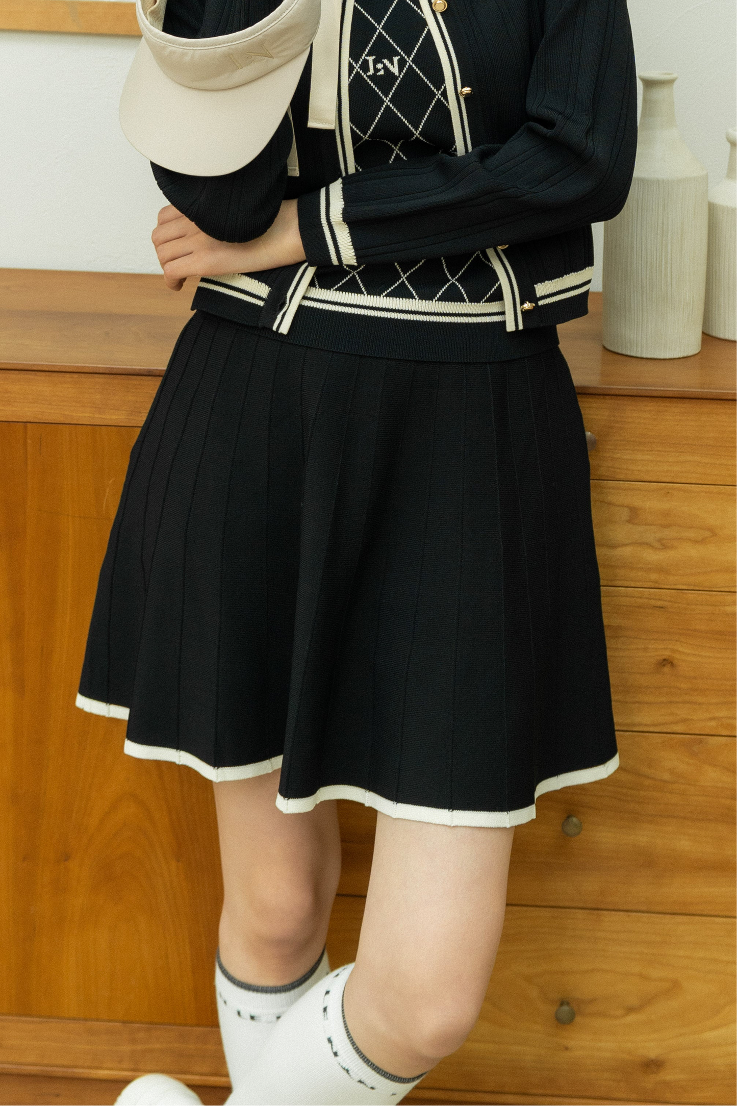 Urban Knit Flare Skirt Black