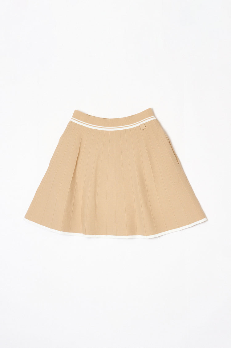 Urban Knit Flare Skirt Beige
