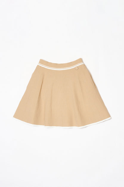 Urban Knit Flare Skirt Beige
