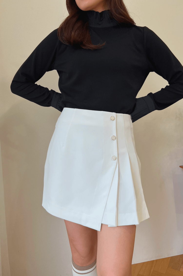 Classic pleats skirt white