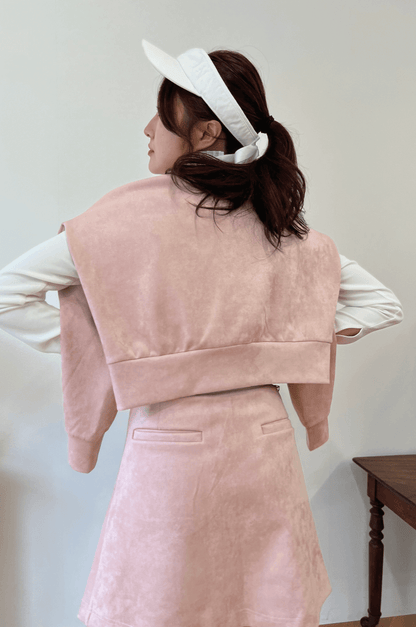 ポケット付きもちもちAラインスカート ピンク ゴルフウェア