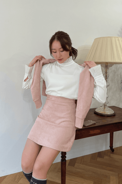 ポケット付きもちもちAラインスカート ピンク ゴルフウェア